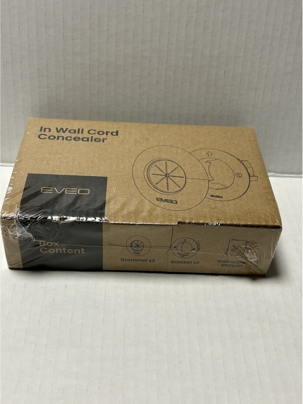 Eveo In Wall Cord Concealer - White Coloured - Cable Mangement Kit